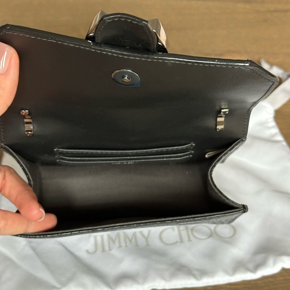 PARIS CROC-EMBOSSED LEATHER MINI BAG IN BLACK - Picture 12 of 13